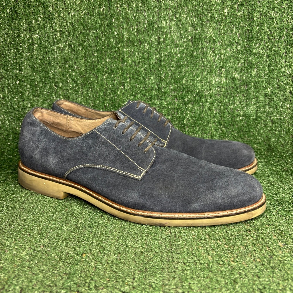Banana Republic Suede Derby Lace Up Casual Classic Dress Shoes Navy Mens 11.5 M